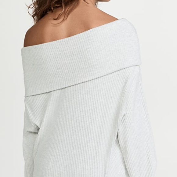 Velvet by Graham & Spencer - Ruth Off-the-shoulder Sweater In Ash Gray (NWT) - Picture 3 of 6